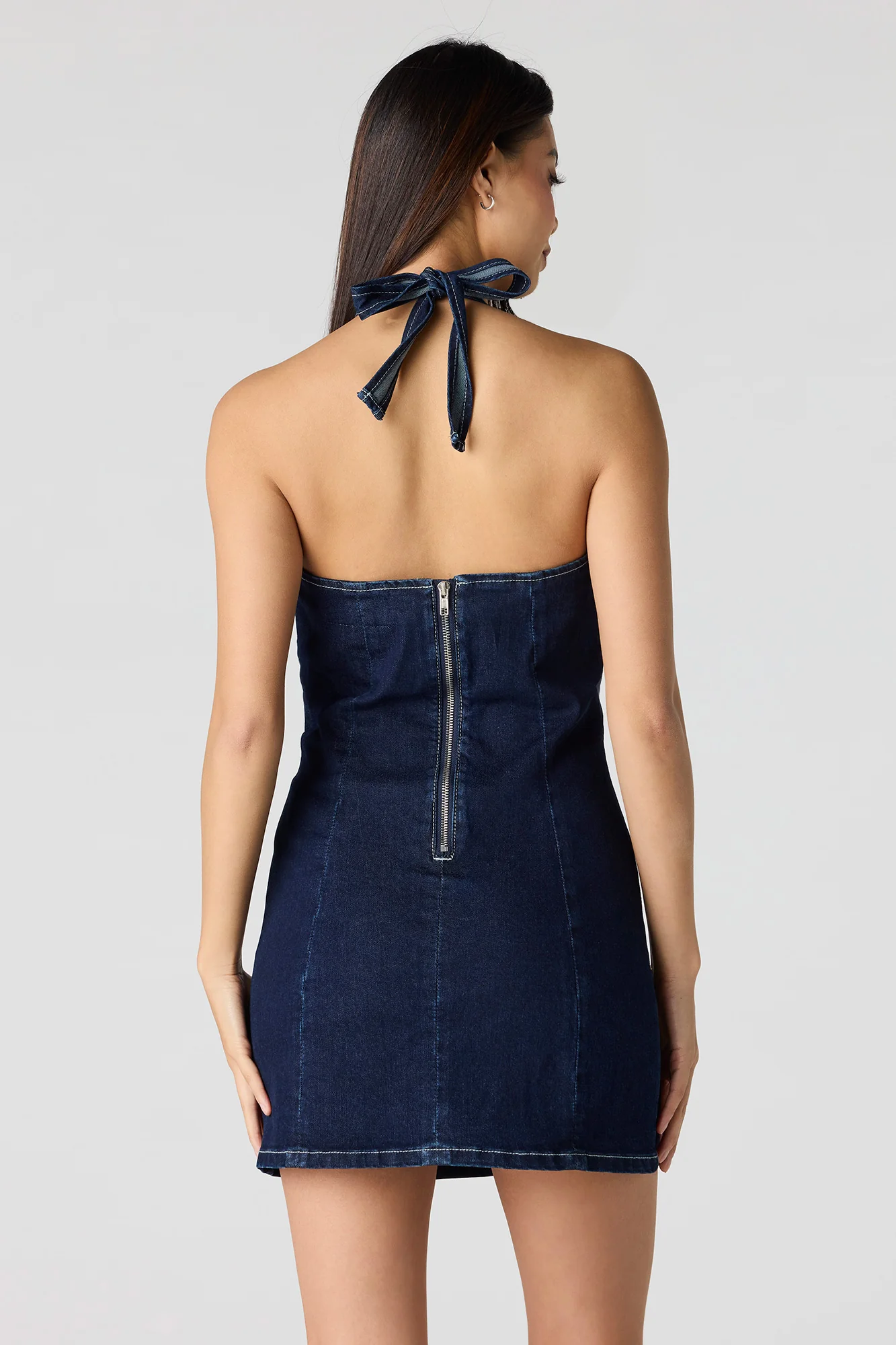 7548-stretch-denim-halter-mini-dress-5.webp Stretch Denim Halter Mini Dress