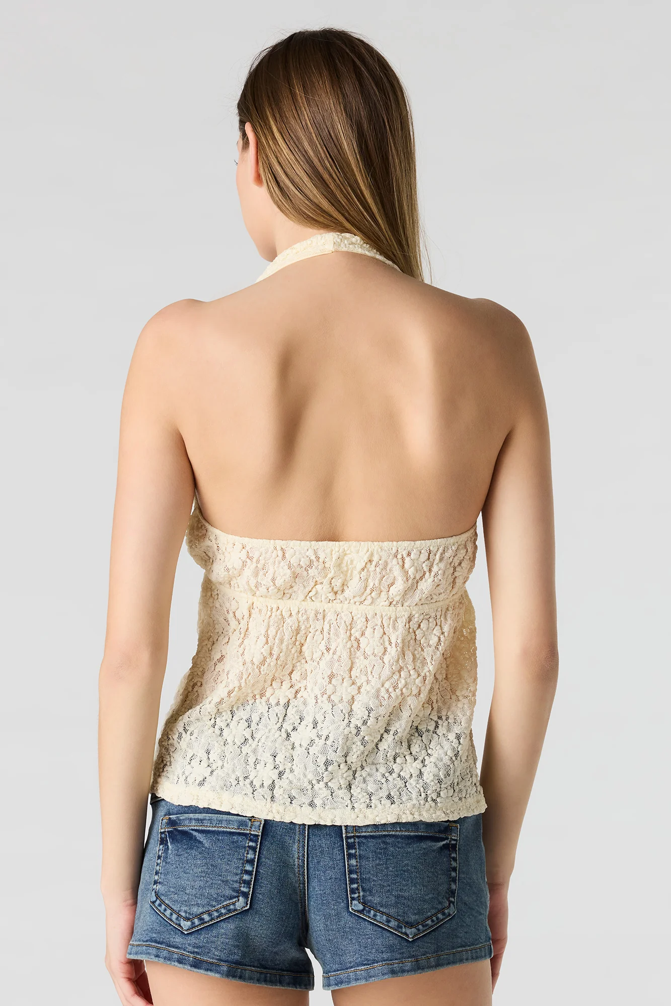 Lace Halter Babydoll Top