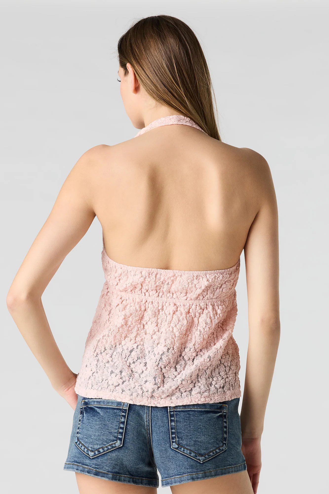 Lace Halter Babydoll Top