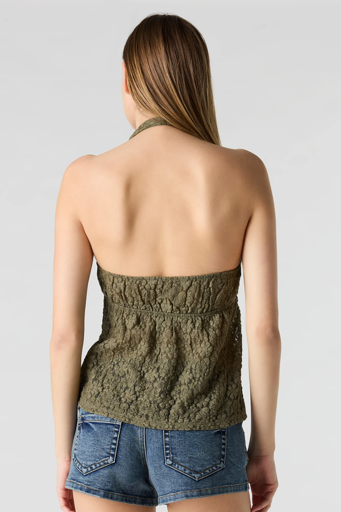 Lace Halter Babydoll Top
