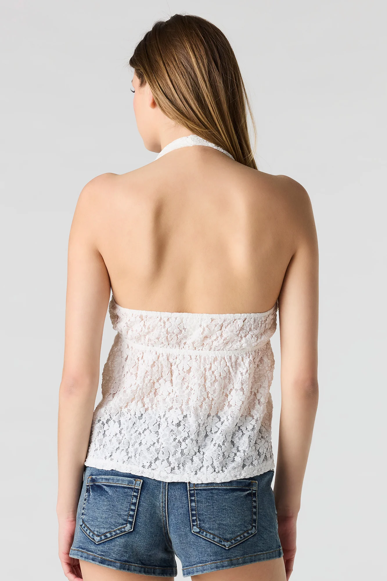 Lace Halter Babydoll Top