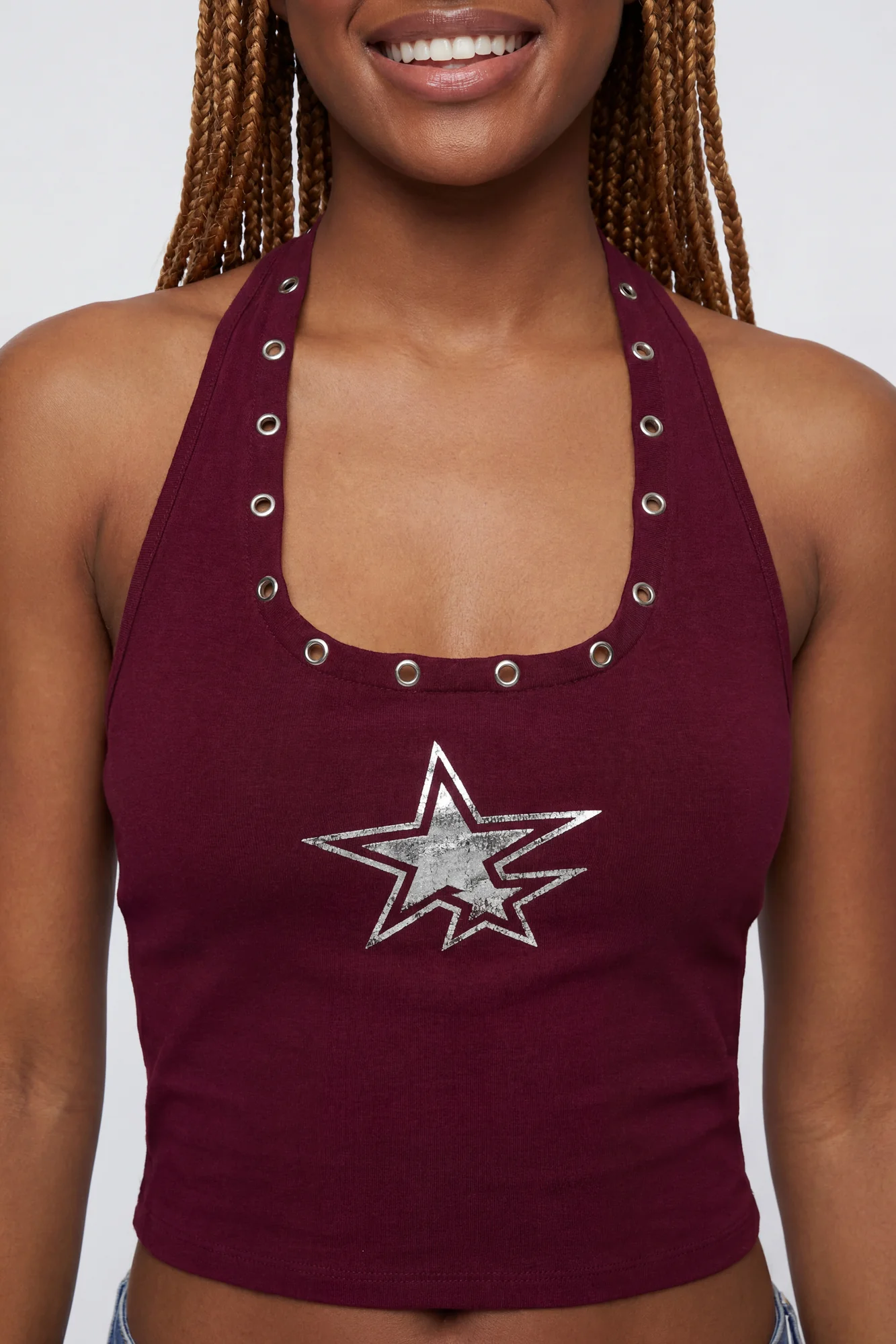 7838-graphic-grommet-trim-halter-top-21.webp Graphic Grommet Trim Halter Top