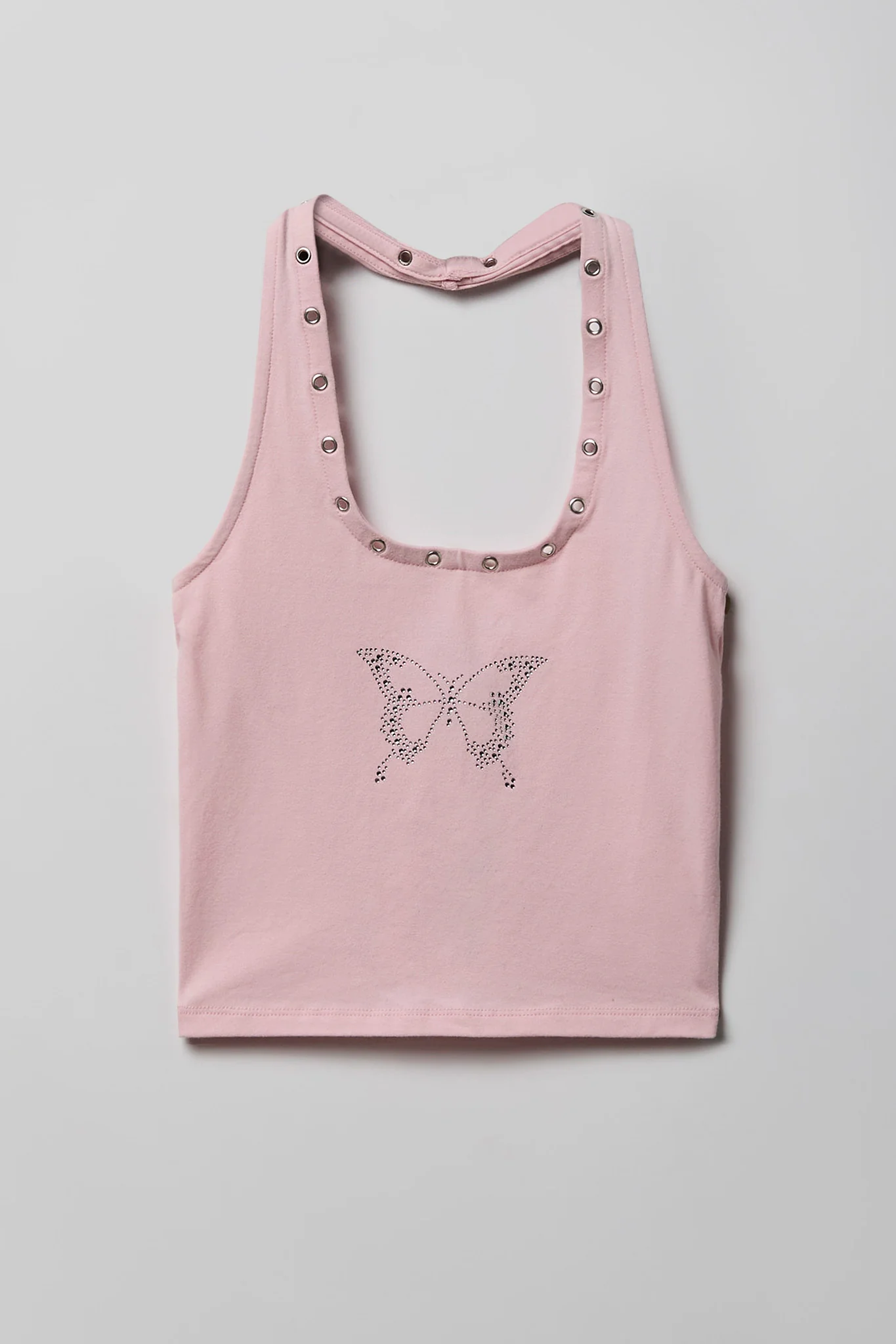 7838-graphic-grommet-trim-halter-top-4.webp Graphic Grommet Trim Halter Top