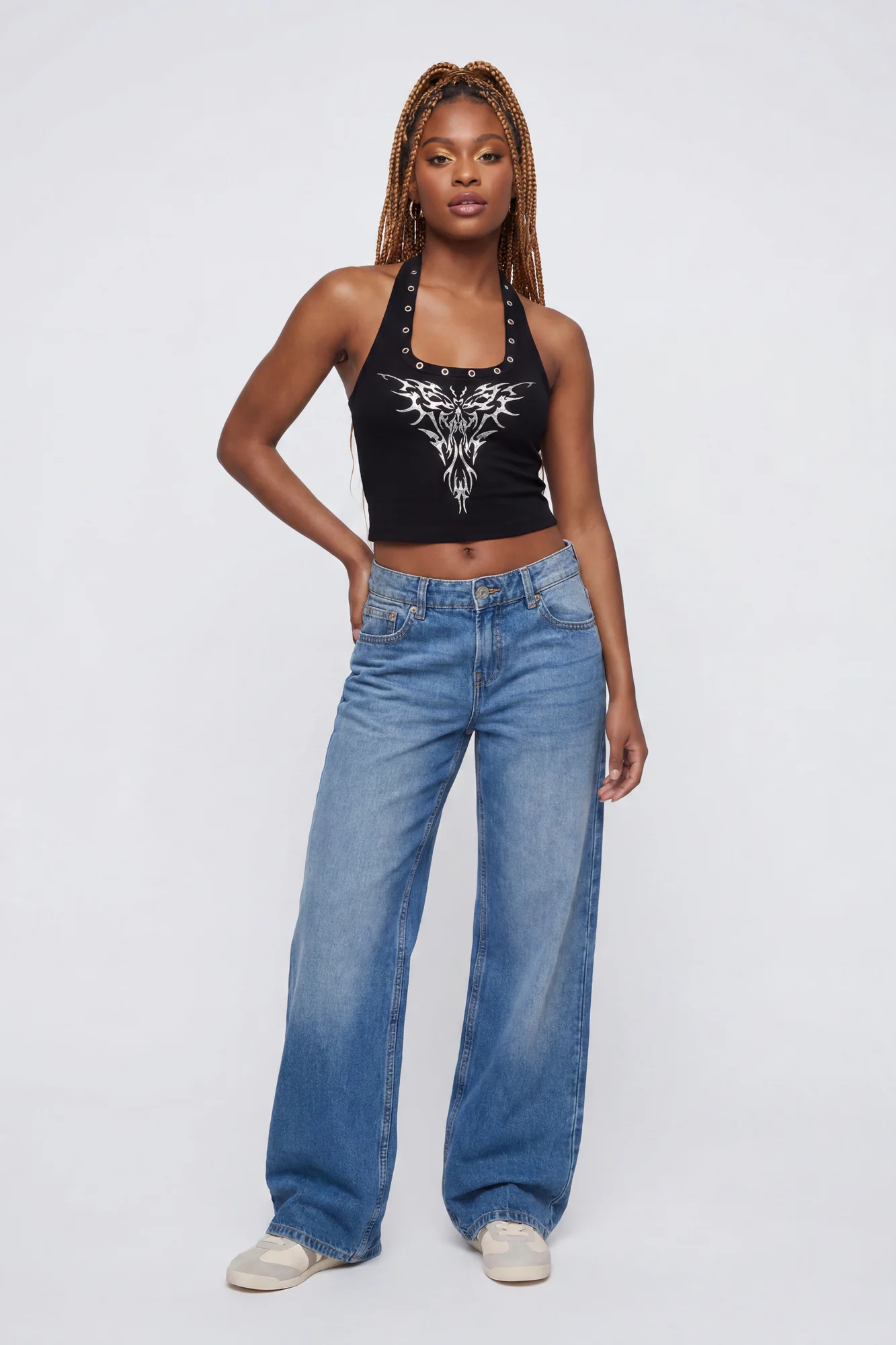 7838-graphic-grommet-trim-halter-top-7.webp Graphic Grommet Trim Halter Top