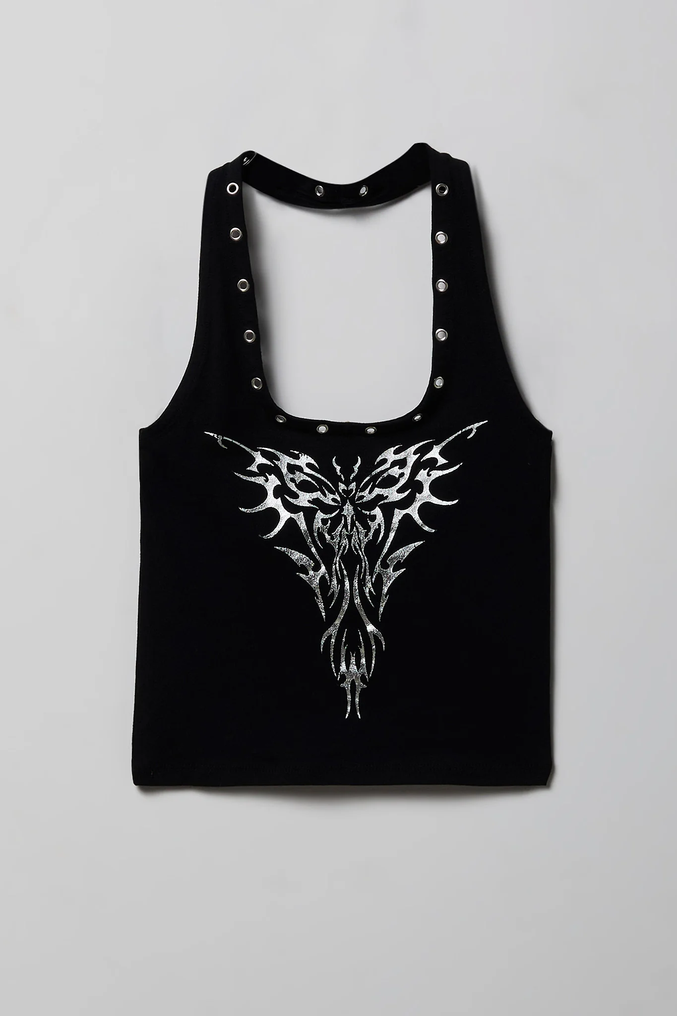 7838-graphic-grommet-trim-halter-top-9.webp Graphic Grommet Trim Halter Top