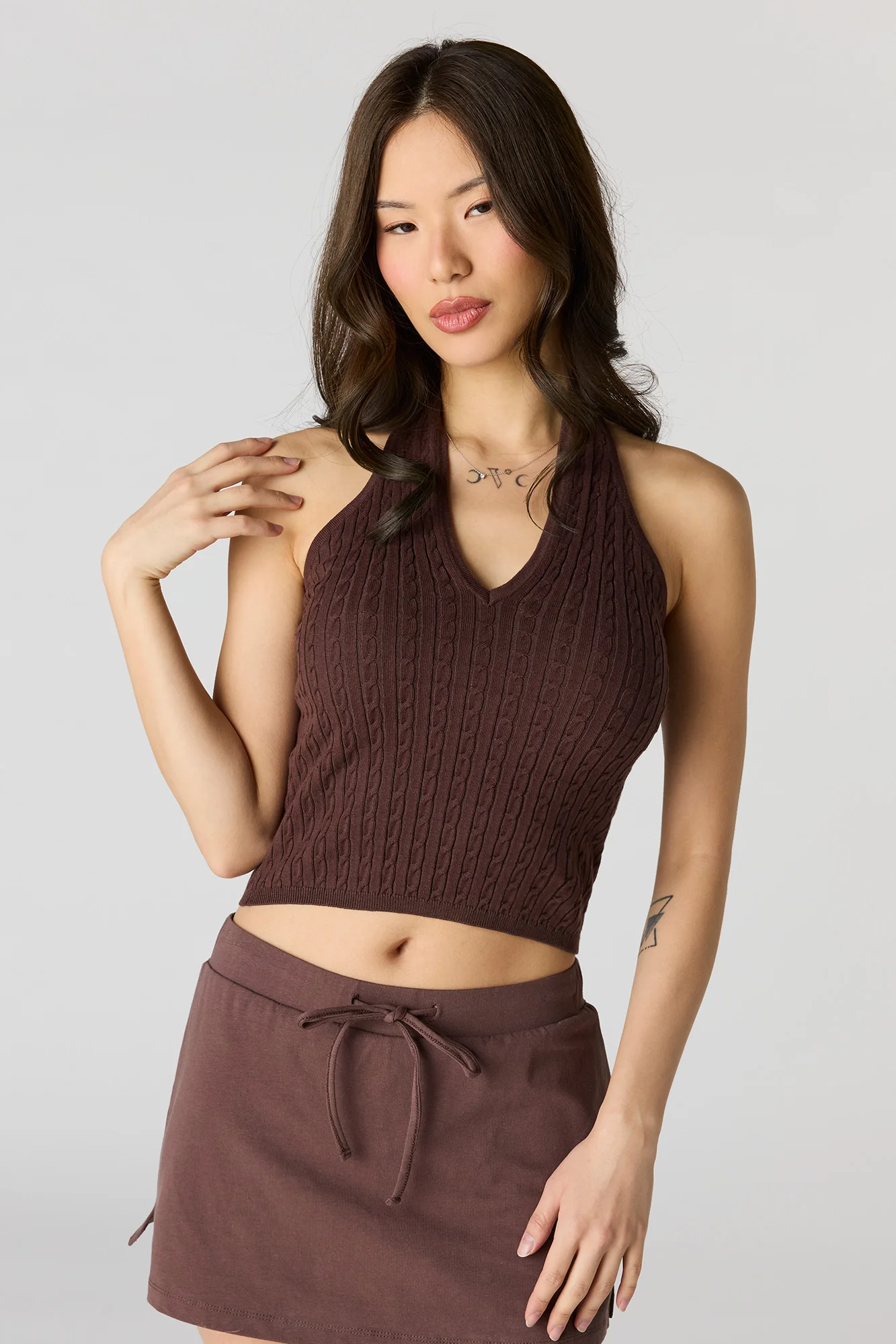 Cable Knit Halter Top