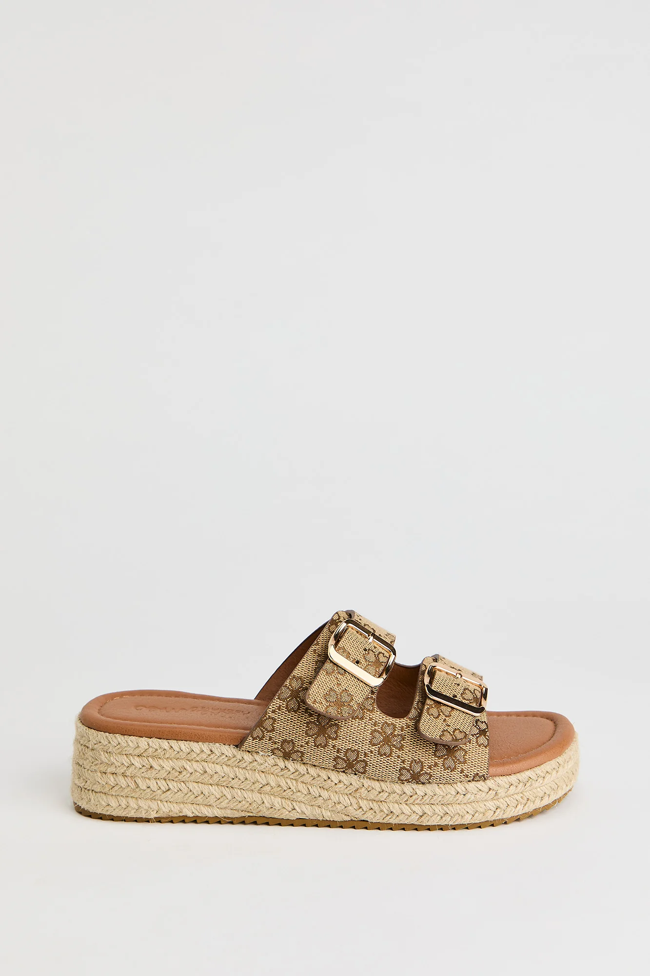 Double Buckle Espadrille Sandal
