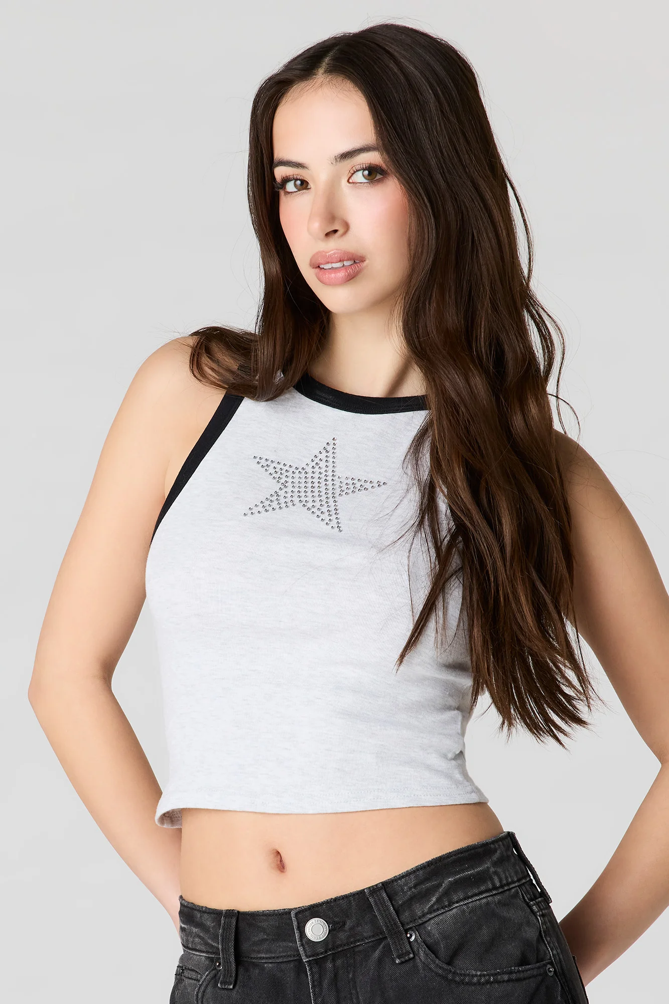 High Neck Graphic Tank