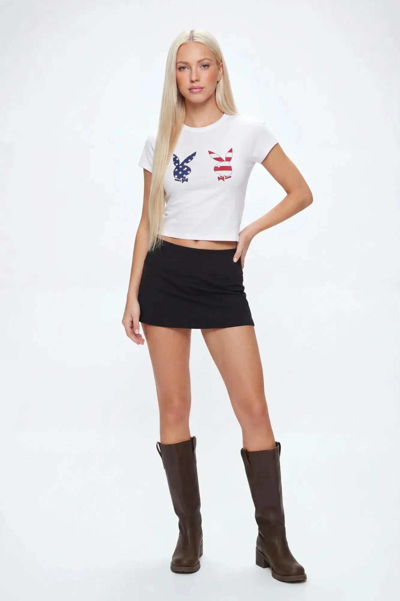 Playboy USA Graphic Fitted T-Shirt