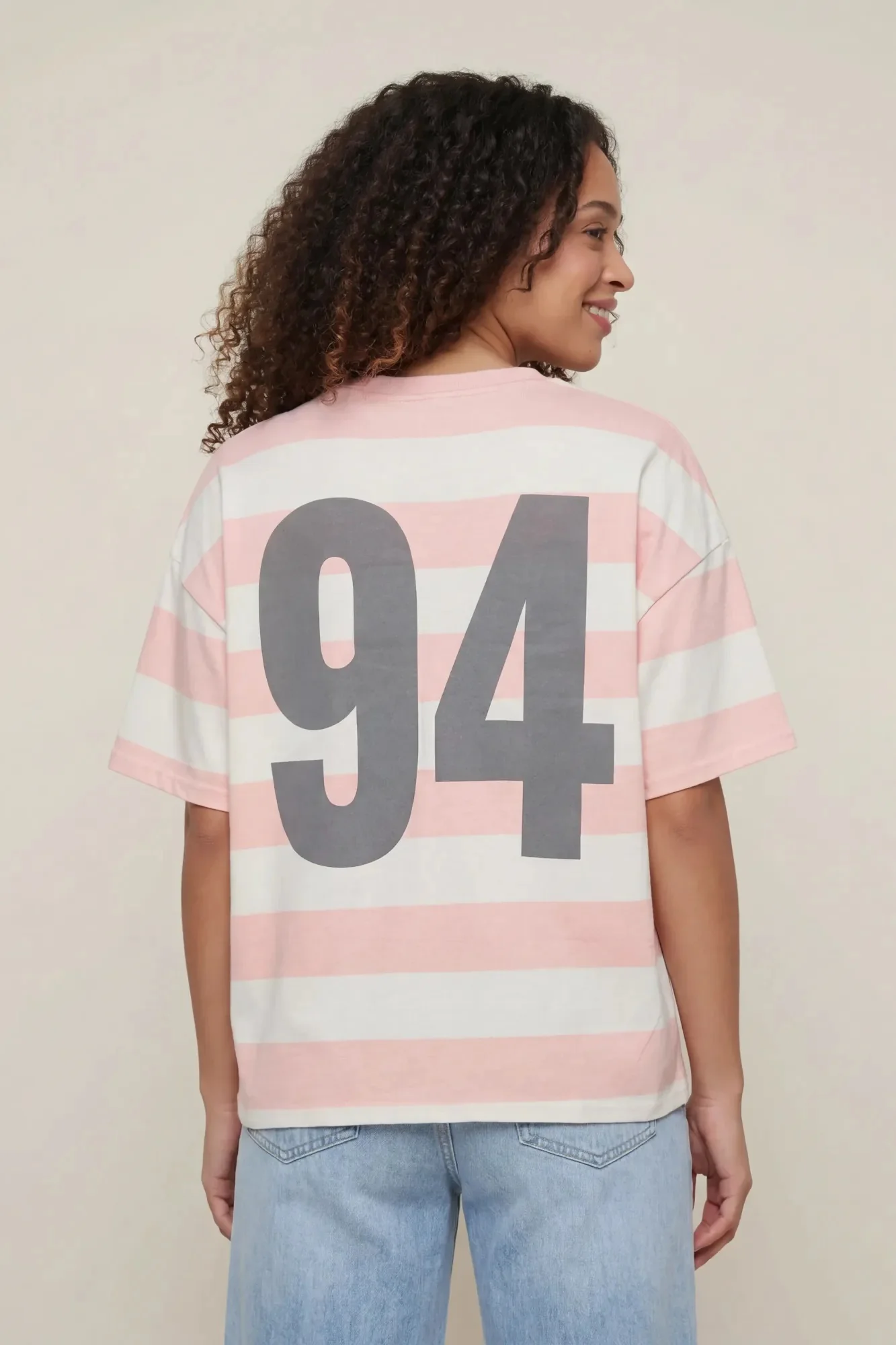 Luxe Heavy Cotton Striped Graphic T-Shirt