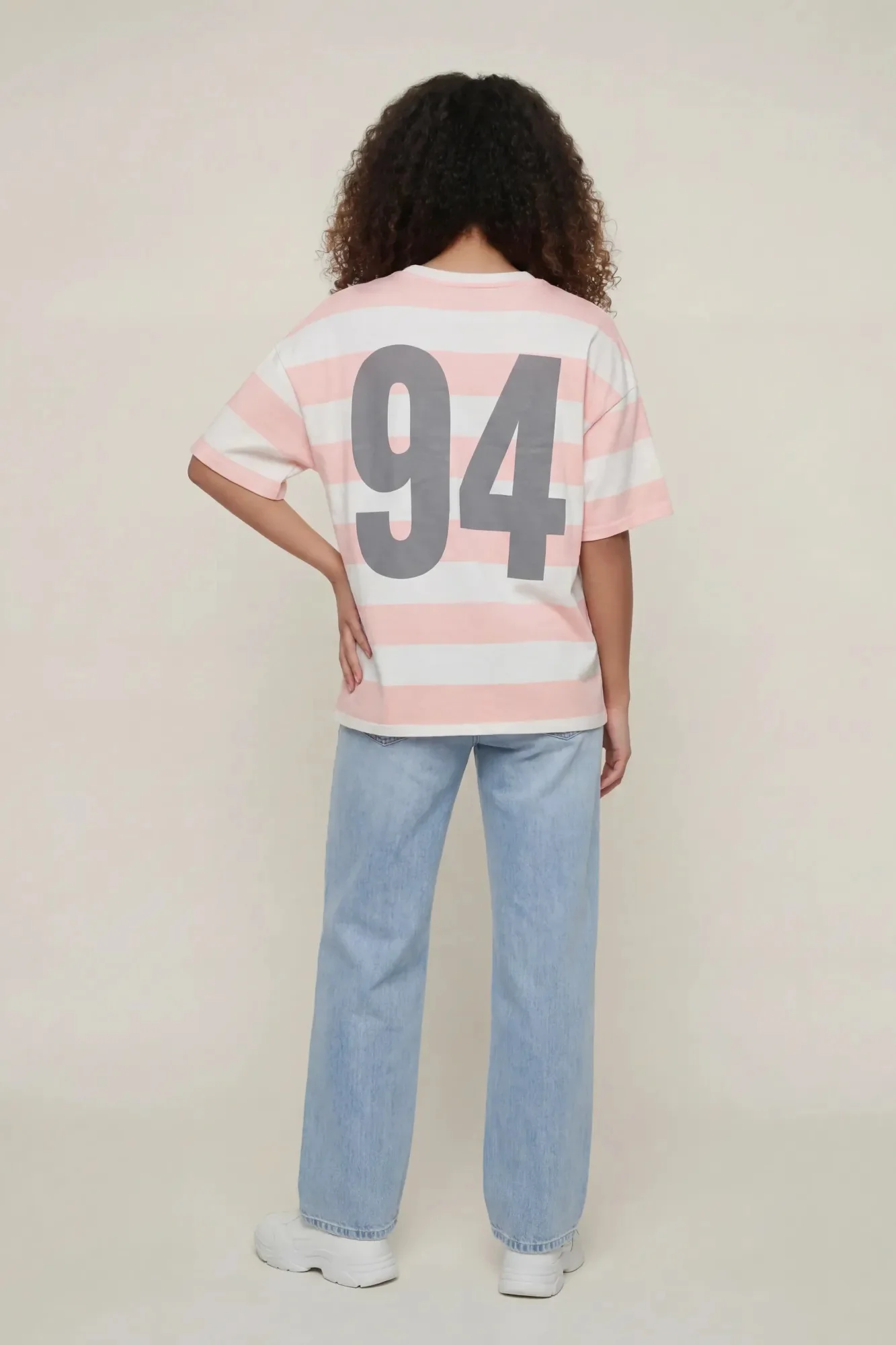 Luxe Heavy Cotton Striped Graphic T-Shirt