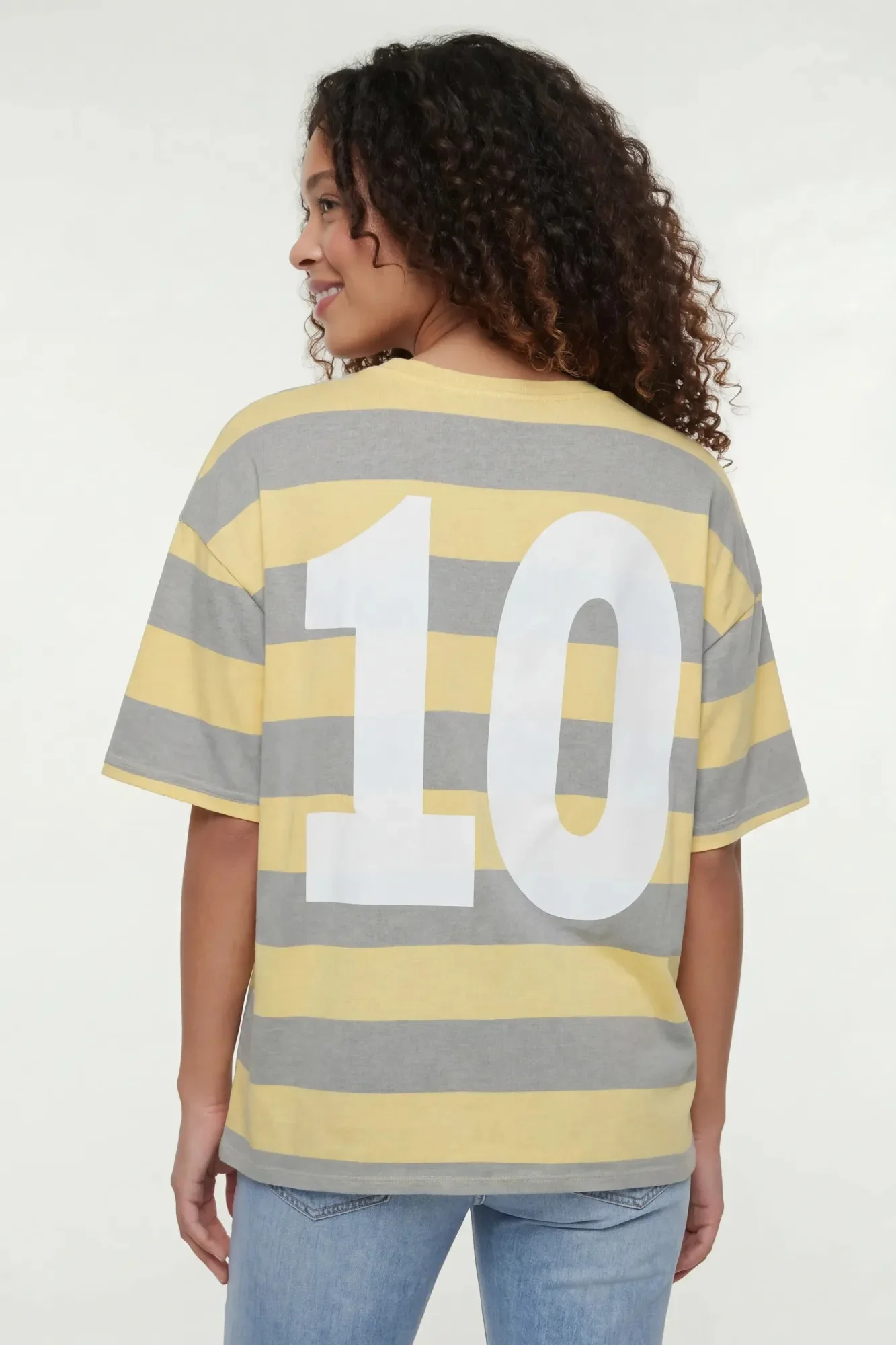 Luxe Heavy Cotton Striped Graphic T-Shirt
