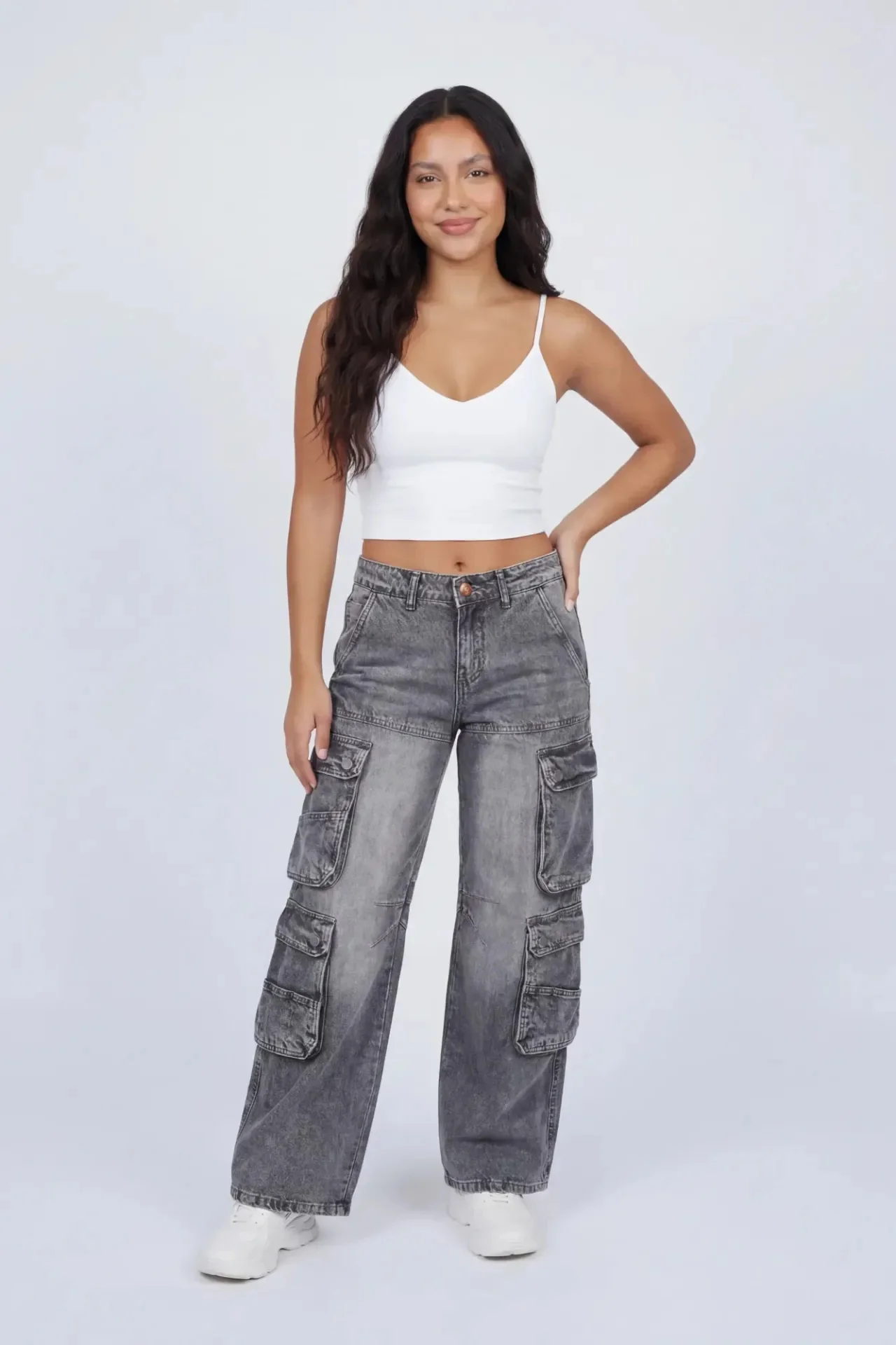 Low Rise Wide Leg Cargo Jean