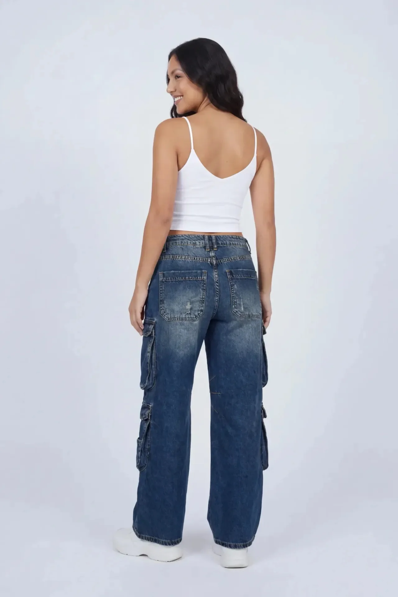 Low Rise Wide Leg Cargo Jean