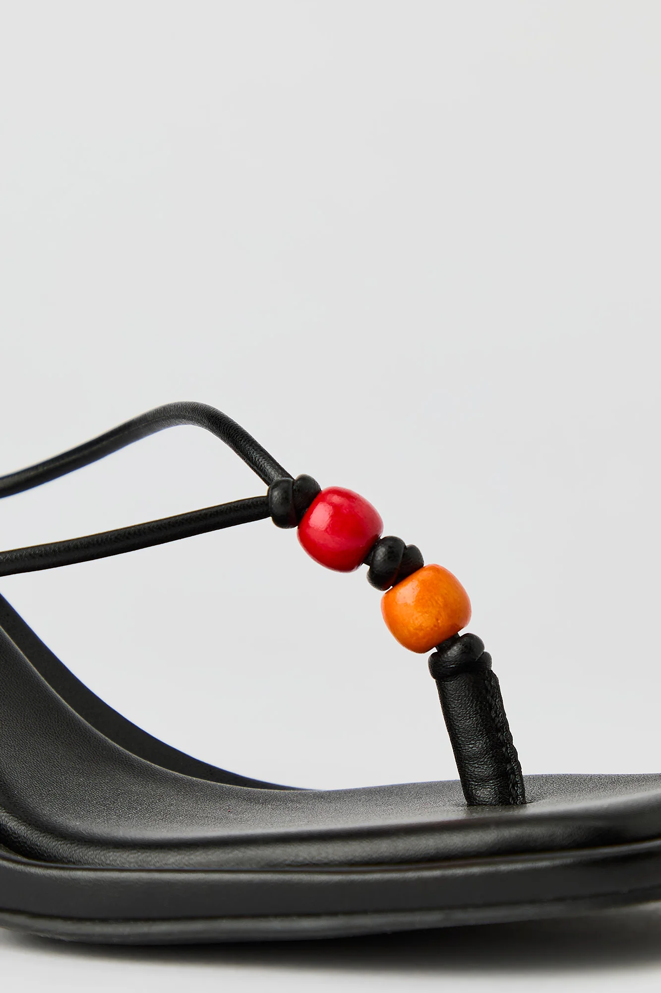 Beaded Thong Stiletto Heeled Sandal