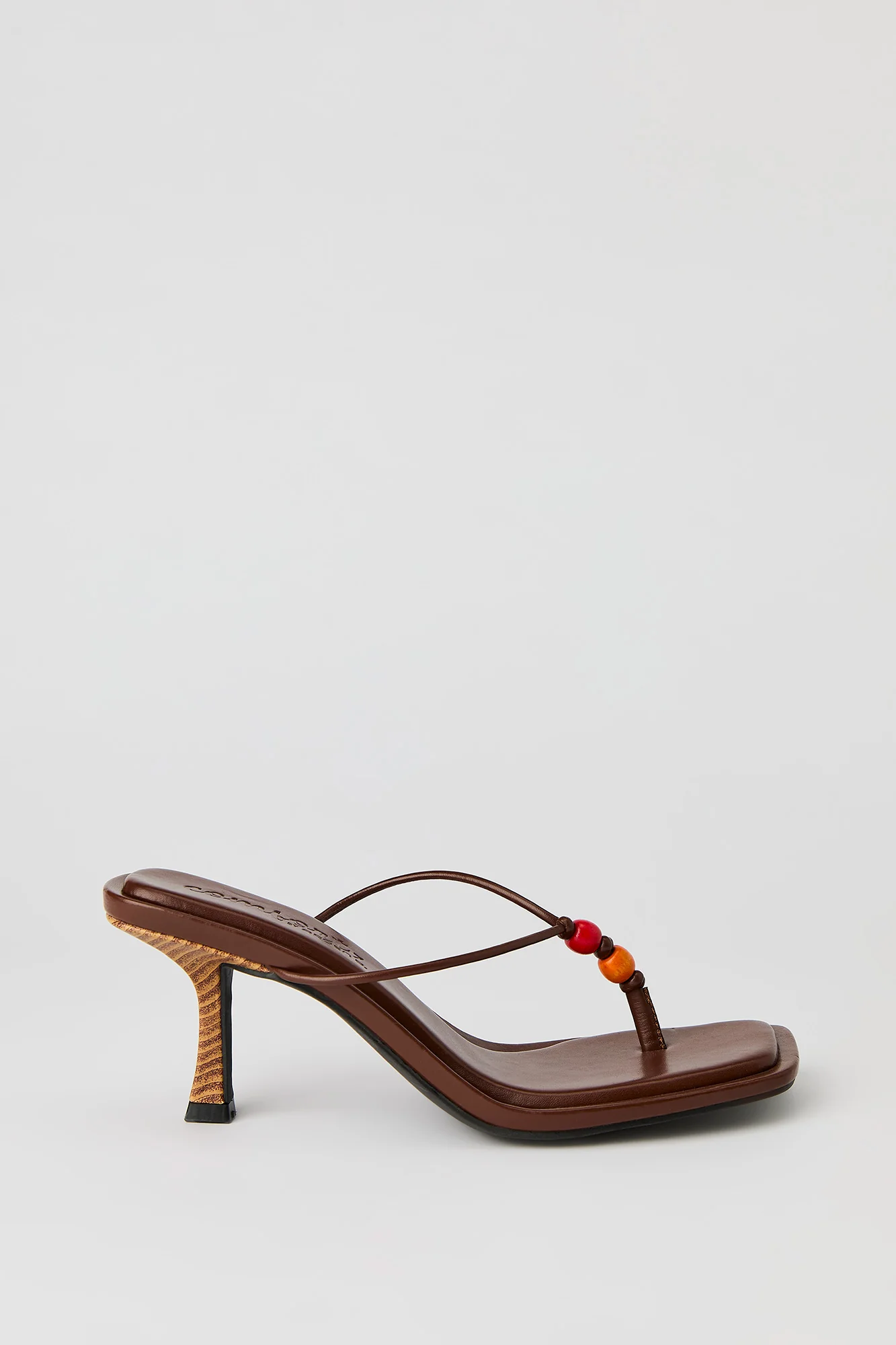 Beaded Thong Stiletto Heeled Sandal