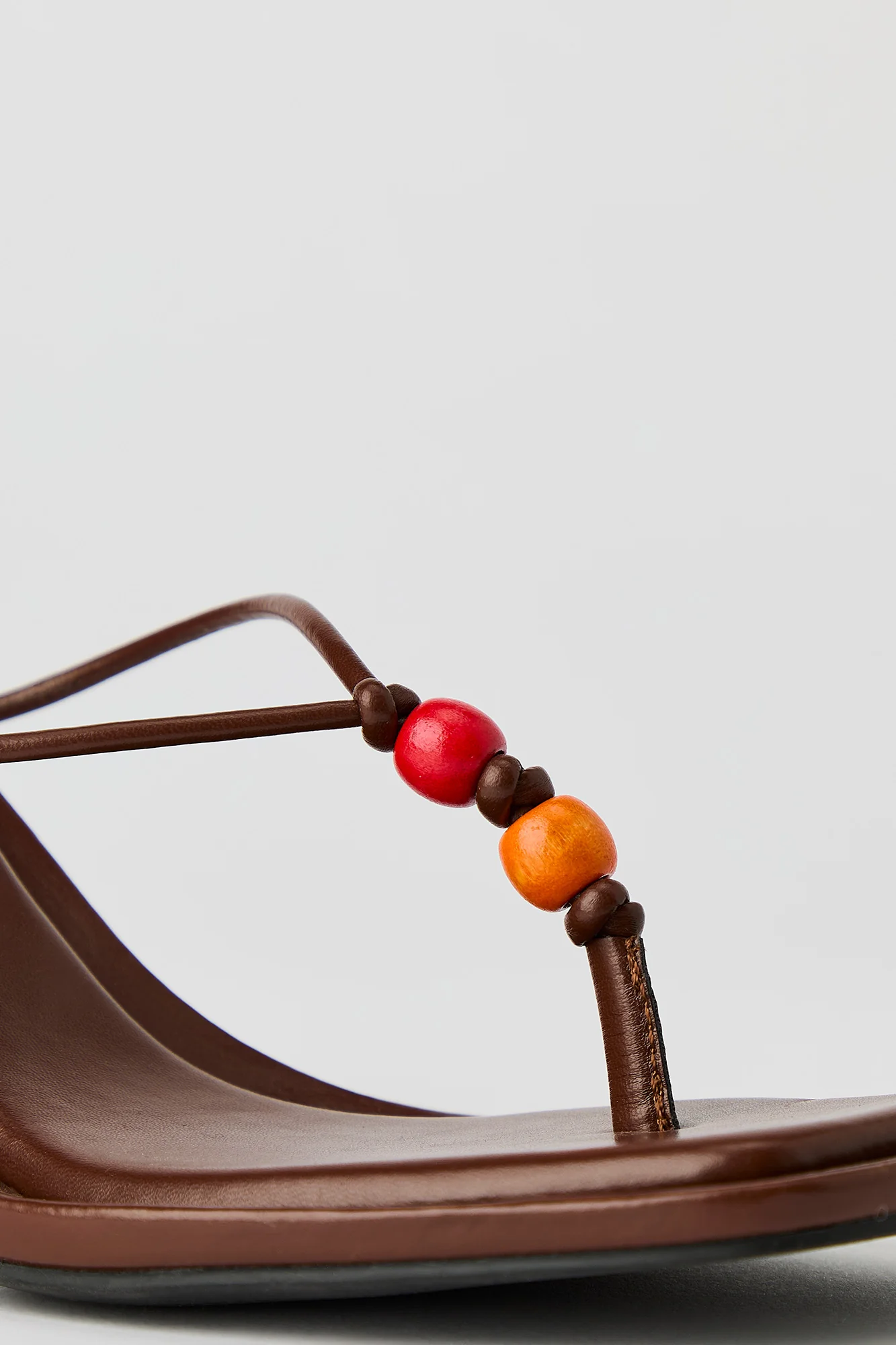 Beaded Thong Stiletto Heeled Sandal