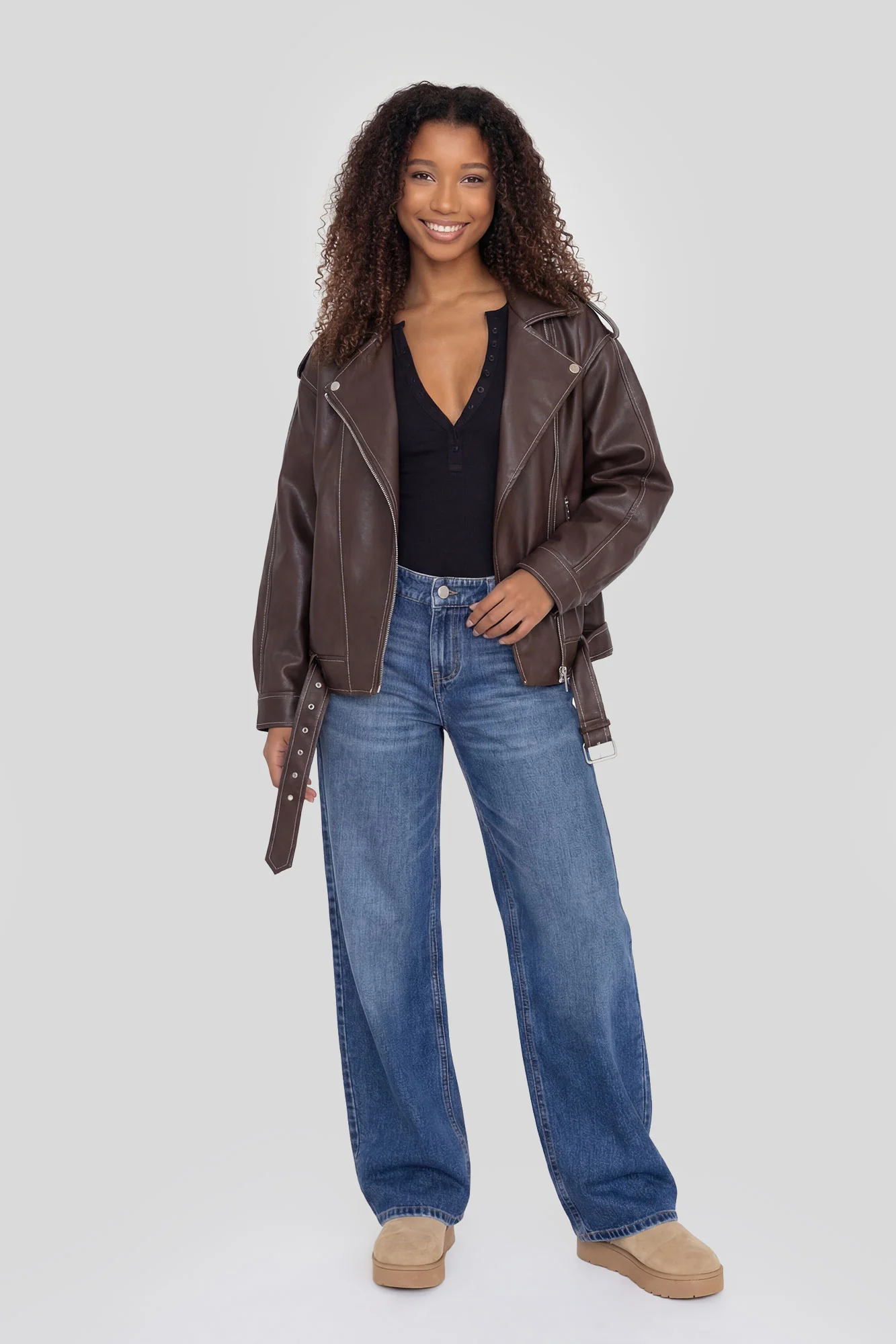 Oversized Faux Leather Jacket