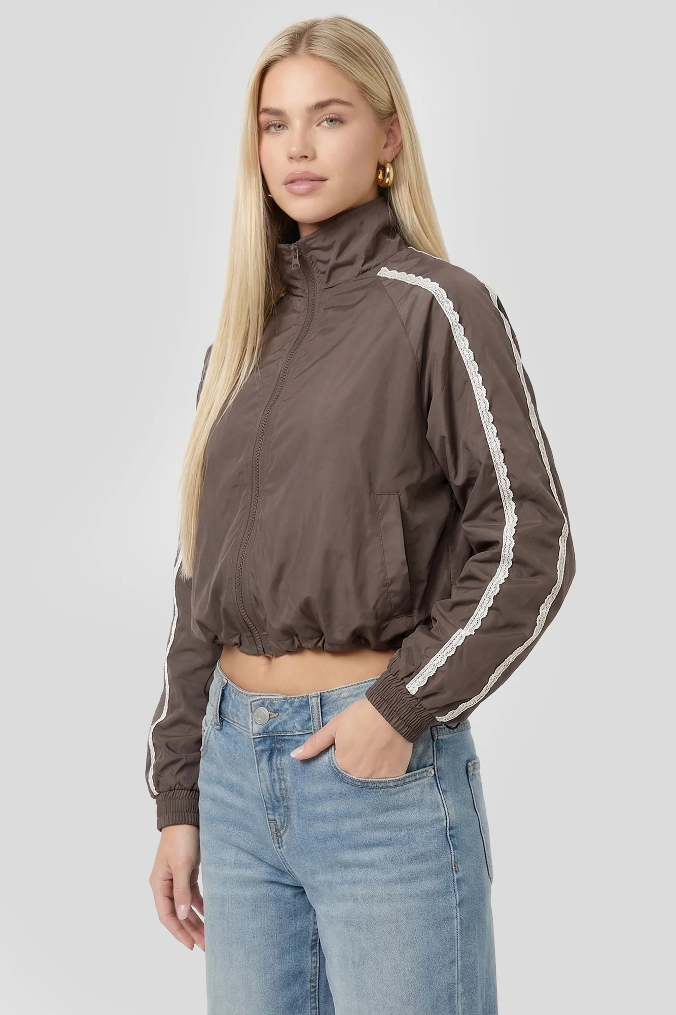 Lace Trim Windbreaker